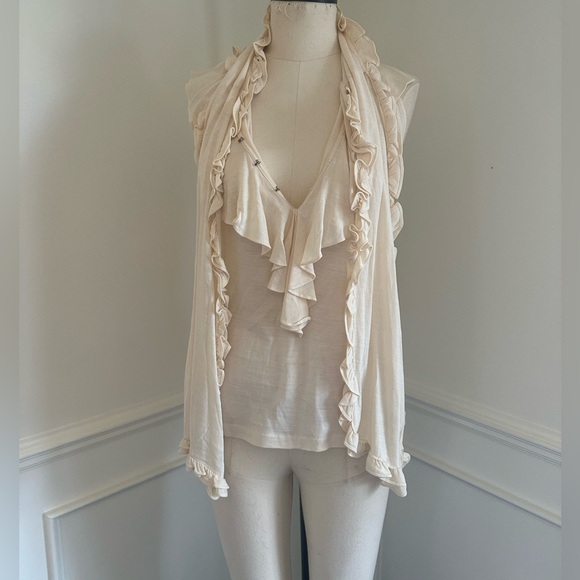 Ralph lauren 100% silk ruffle halter top blouse - Picture 3 of 8